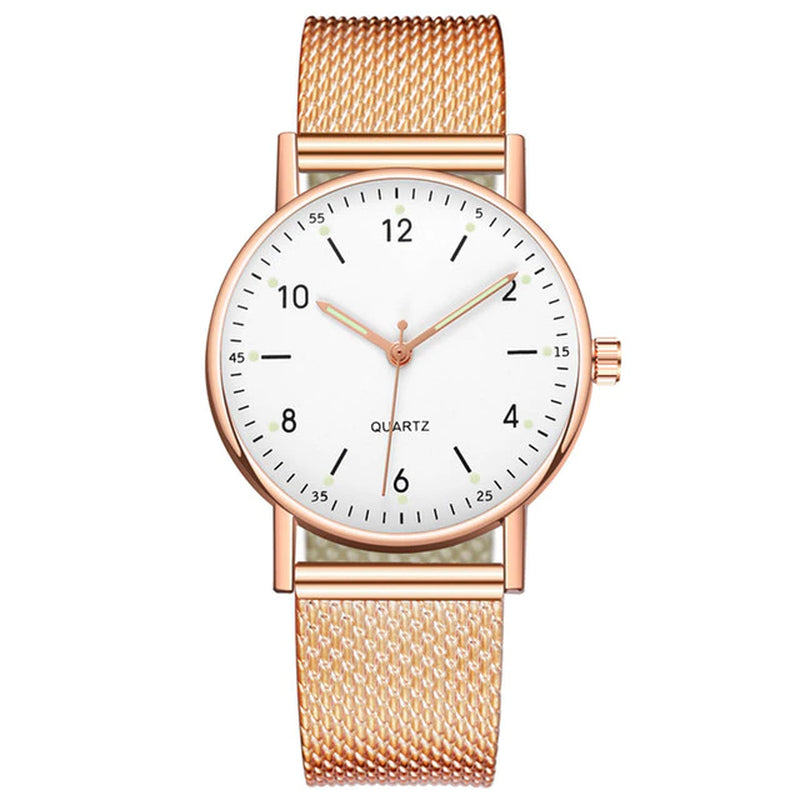 "Timeless Elegance: Unisex Heart Dial Watch in Luxurious Gold & Silver with Mesh Strap - the Perfect Choice for 2022"