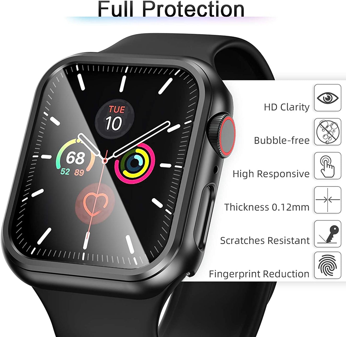 "Ultimate Defense Bundle for Apple Watch Series 6/5/4/SE 44Mm: Sleek & Durable Case with Enhanced Screen Protection"