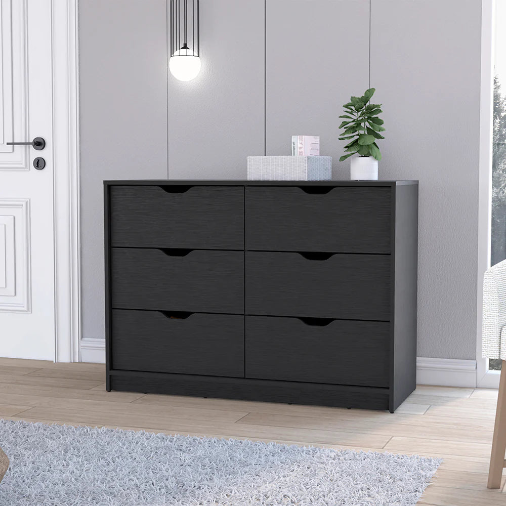 "Stylish Black Wengue Dresser Curio with Four Drawers - Perfect for Organizing and Showcasing Your Belongings"