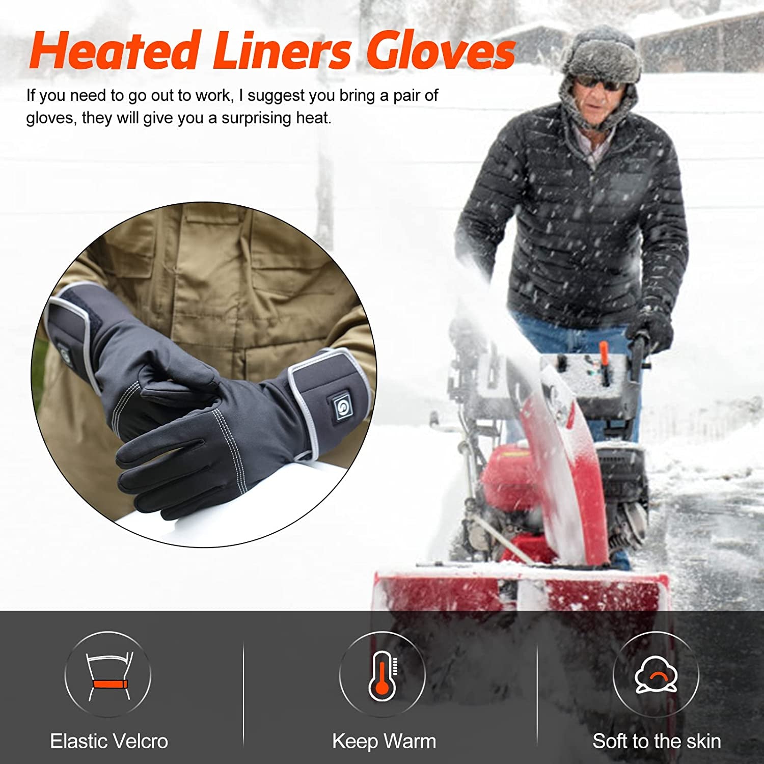 "Ultimate Winter Comfort: Rechargeable Heated Gloves with Touchscreen Compatibility and Breathable Thin Liners - Perfect for Outdoor Activities!"