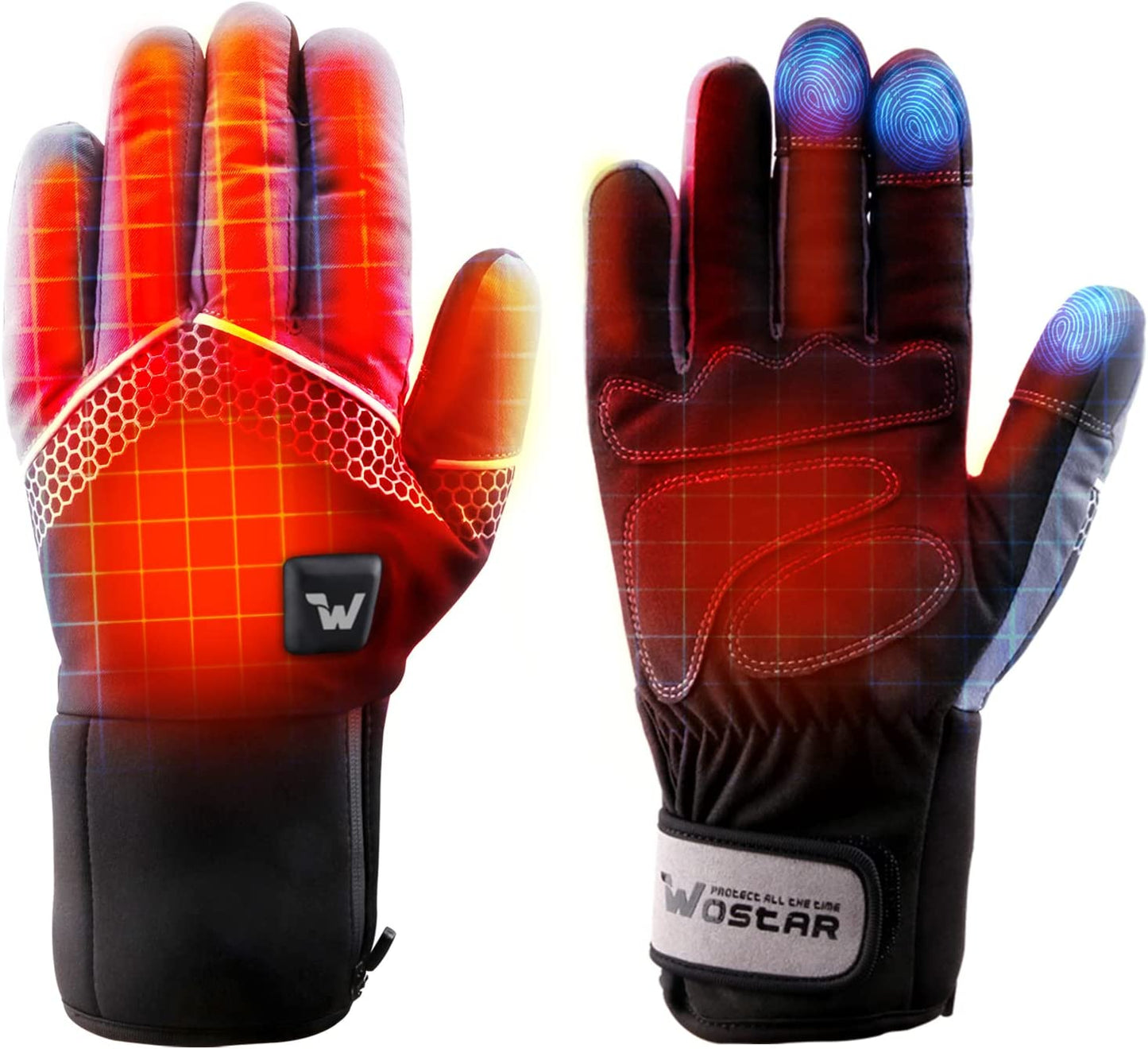 "Ultimate Warmth and Comfort: Electric Heated Gloves with Adjustable Heat Levels, Touchscreen Functionality, and Waterproof Design - Perfect for Men and Women in Skiing and Snowboarding"