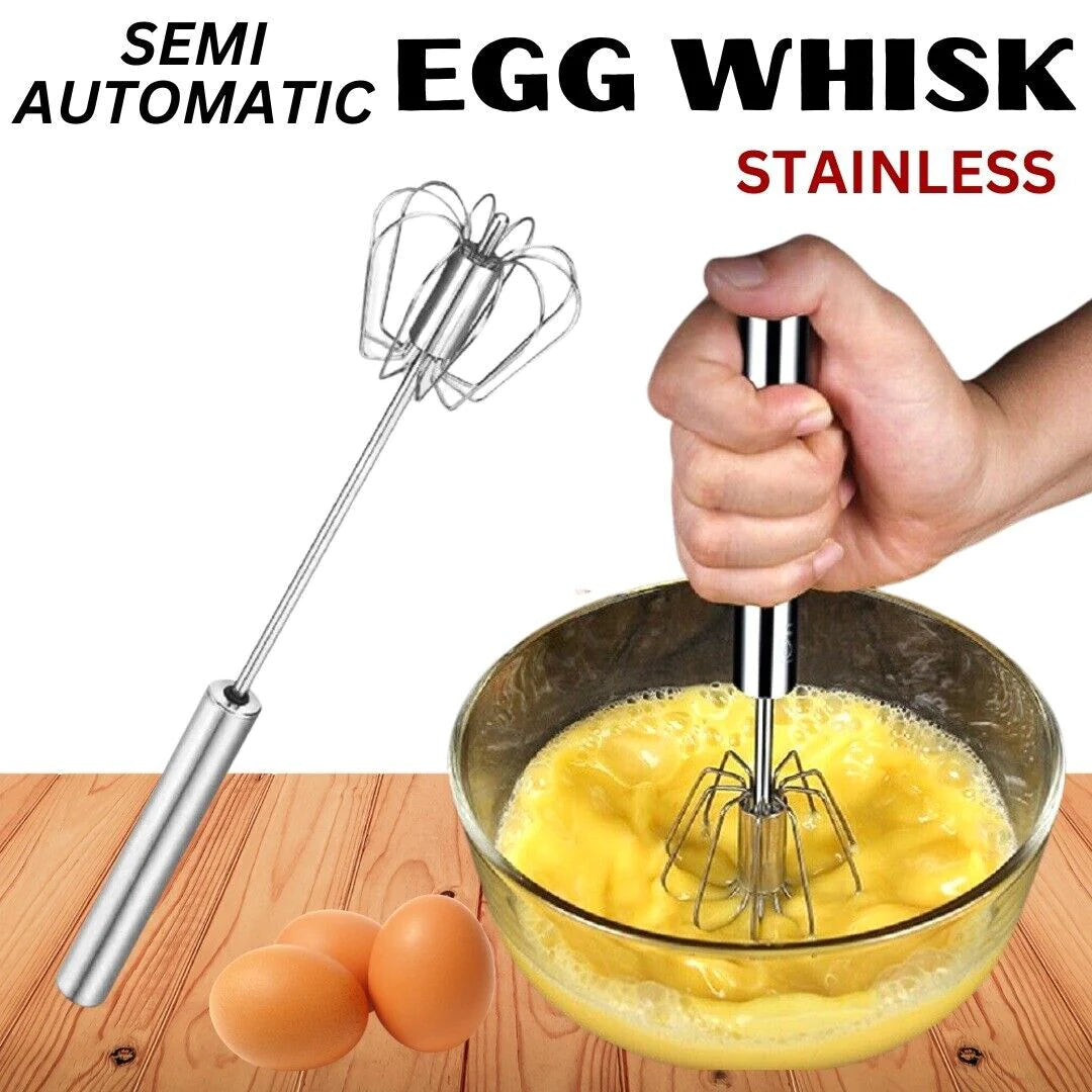 "Effortlessly Whisk and Blend with Our 14" Semi-Automatic Stainless Steel Hand Push Egg Beater!"