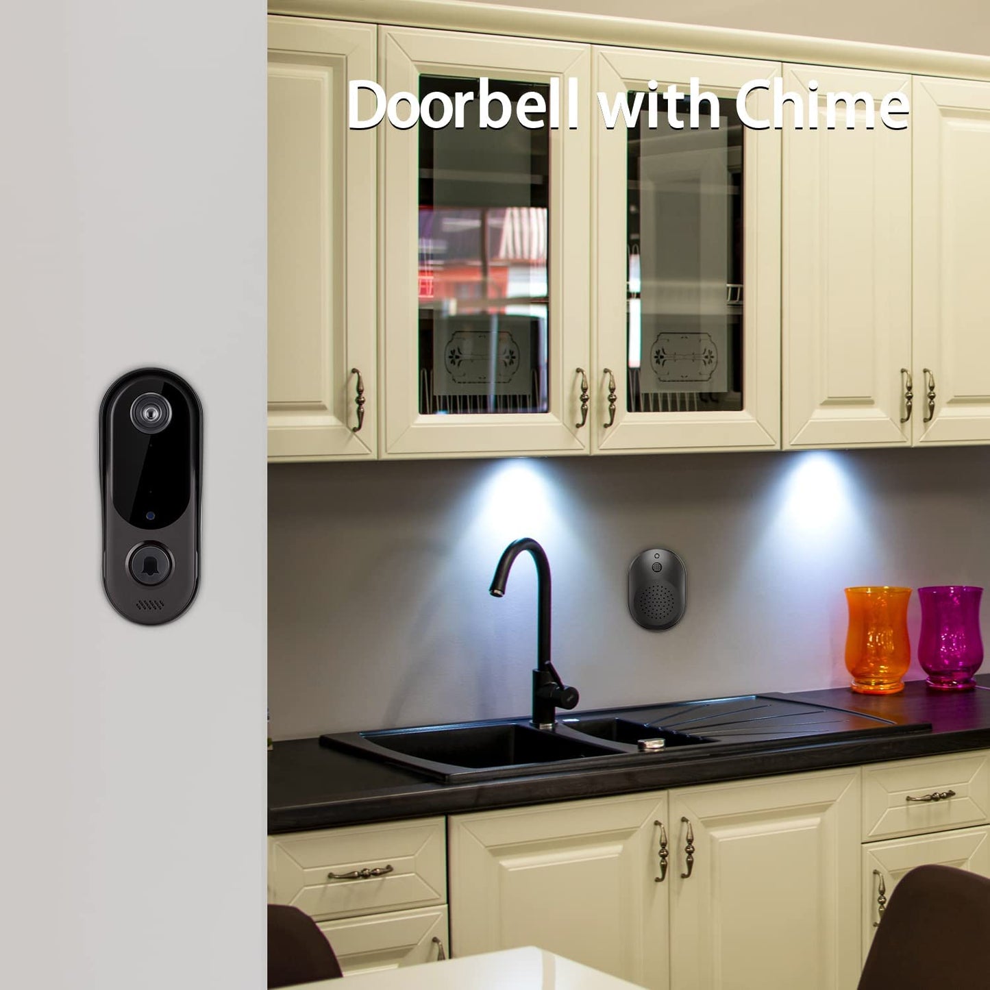 "Ultimate Security: Wireless Wifi Video Doorbell with Waterproof Design, Battery Powered, 2-Way Audio, Smart Ir, Wide Angle Lens, Cloud Storage, and Easy 2.4G Wifi Setup"