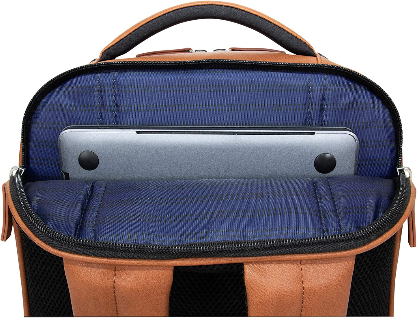 "Stay Organized and Secure with Our Stylish Vegan Leather Tablet Bookbag - Perfect for Work, Travel, and 15.6" Laptops!"