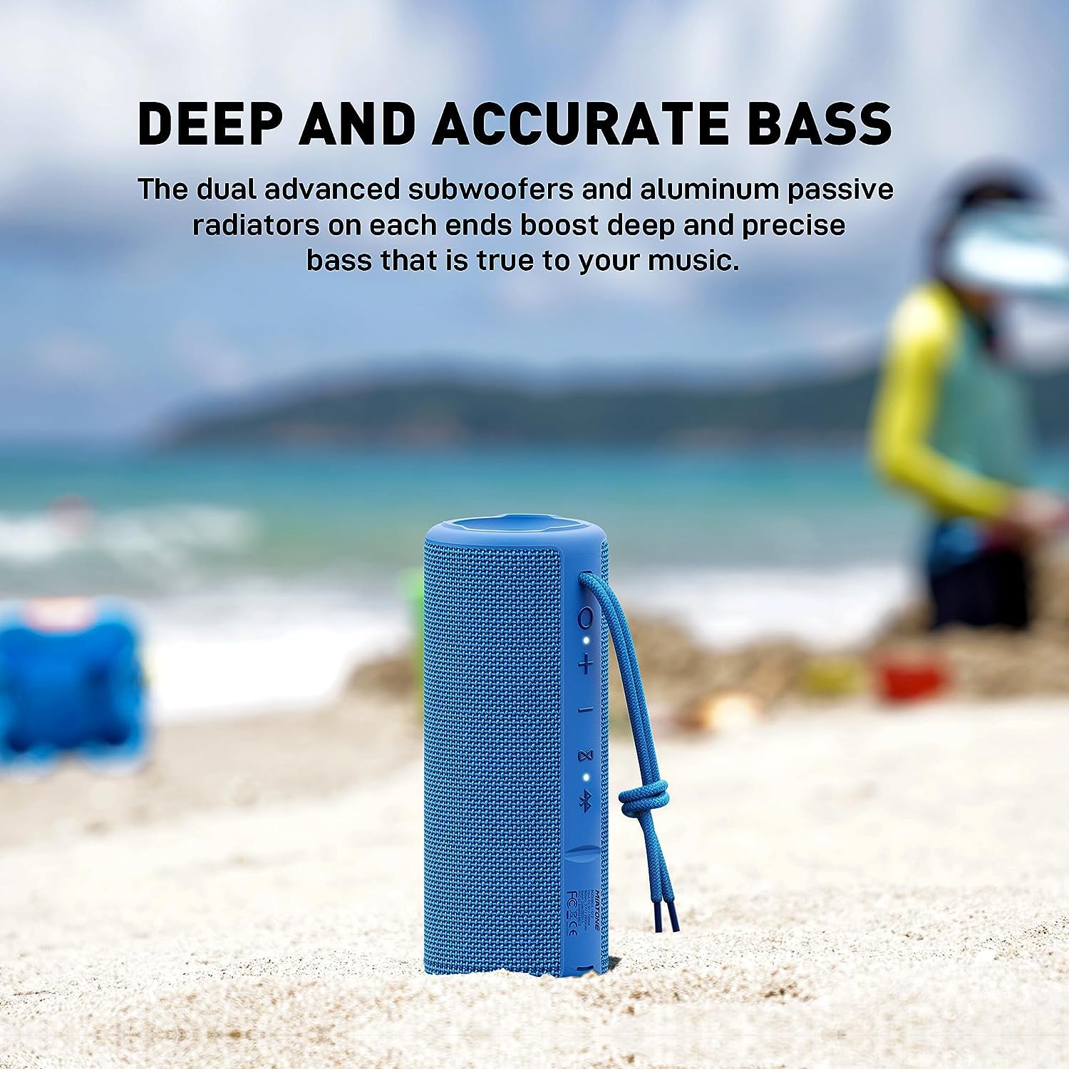 "Ultimate Outdoor Adventure: Waterproof Blue Bluetooth Speaker - Take Your Music Anywhere!"