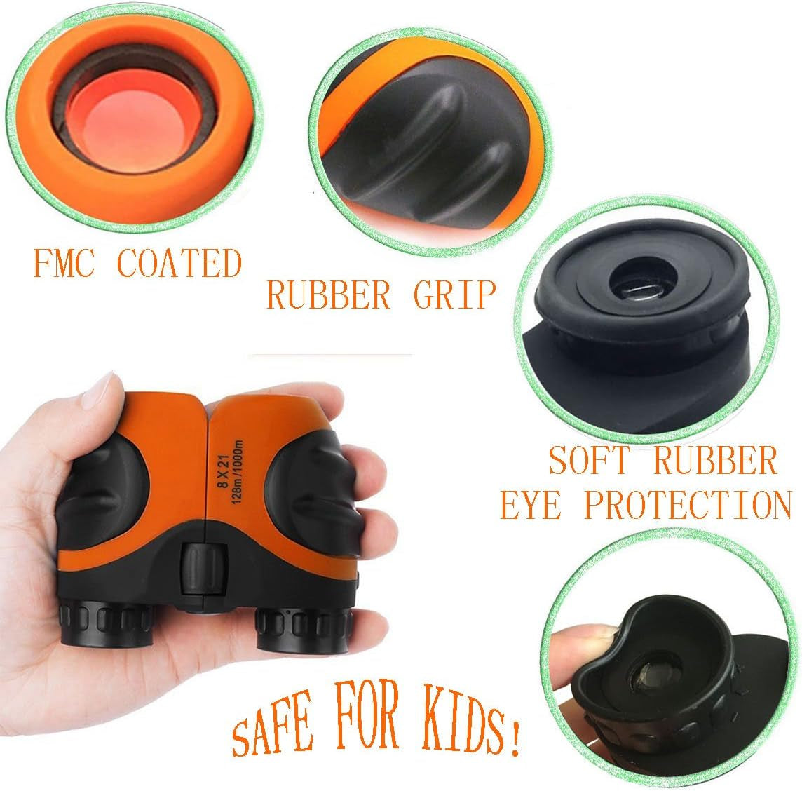 "Adventure Seeker Binoculars: the Perfect Gift for Young Explorers - Ages 4-9 (Orange)"