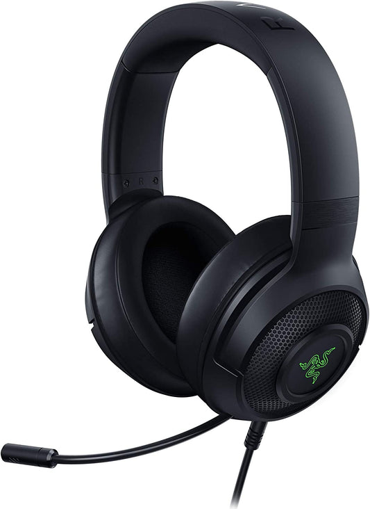 "Immerse Yourself in Gaming Glory with the Kraken X USB Ultralight Gaming Headset: Unleash 7.1 Surround Sound, Experience Lightweight Comfort, and Dazzle with Green Logo Lighting - Perfect for PC Gaming Enthusiasts!"
