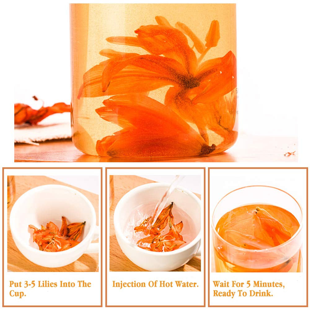 "Indulge in the Exquisite Delight of Our Premium Organic Lily Flower Tea - 35G of Pure, Natural Bliss"